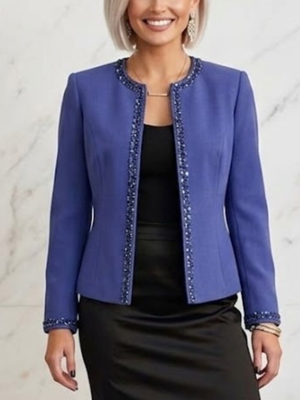 Harbor Nites Sag Harbor NWT Blazer Jacket Beaded Size 10 Office Formal